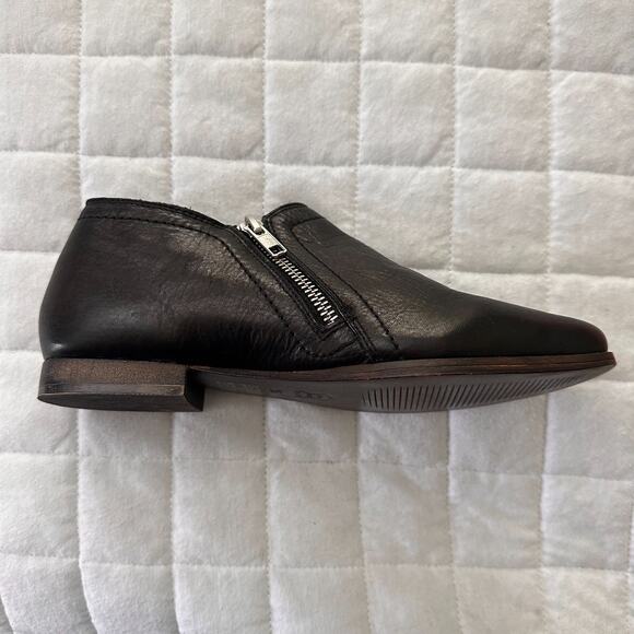 FREE PEOPLE Womens Ankle Boots 36 US 6 Black Leather Low Heel Pointed Toe Zipper - Picture 11 of 14